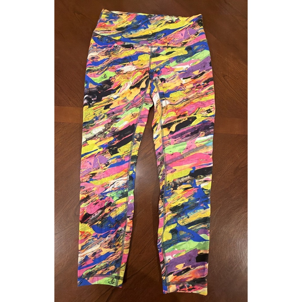 Lululemon Size 10 Multi-Color Abstract Print High Rise Leggings